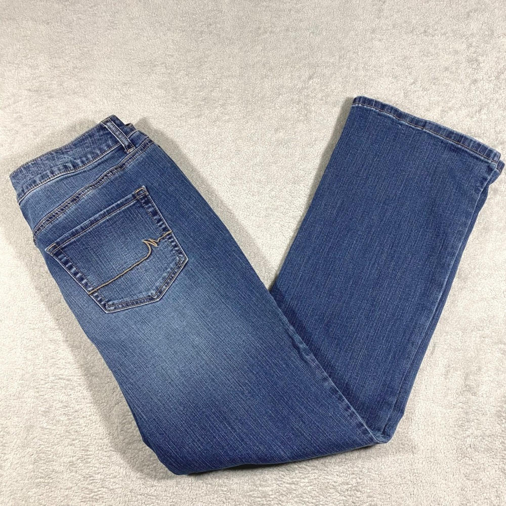 Maurices Bootcut Jeans Womens 12 Short Blue Mid Rise Medium Wash‎ Stretch Denim